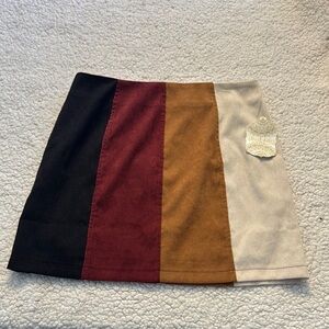 Altar'd State Asymmetrical Black and Red Mini Skirt